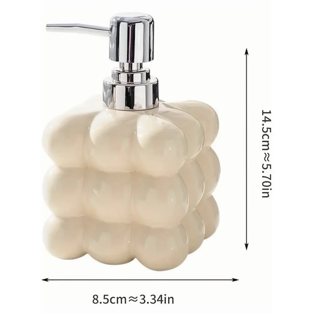 Very Nice Silver Glass Soap Dispenser with Metal Pump Bathroom Kitchen Decor New